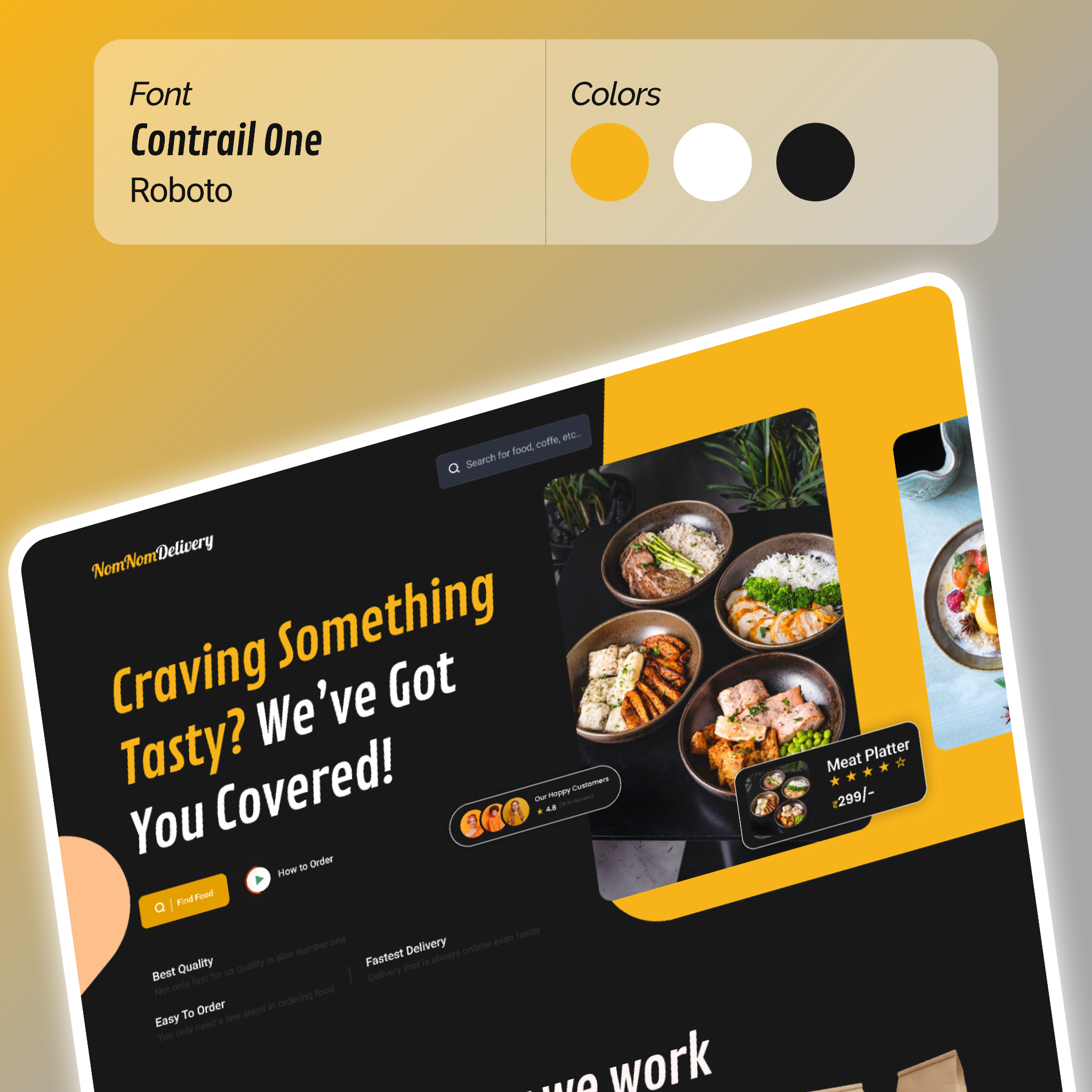Nom Nom typography and color style board