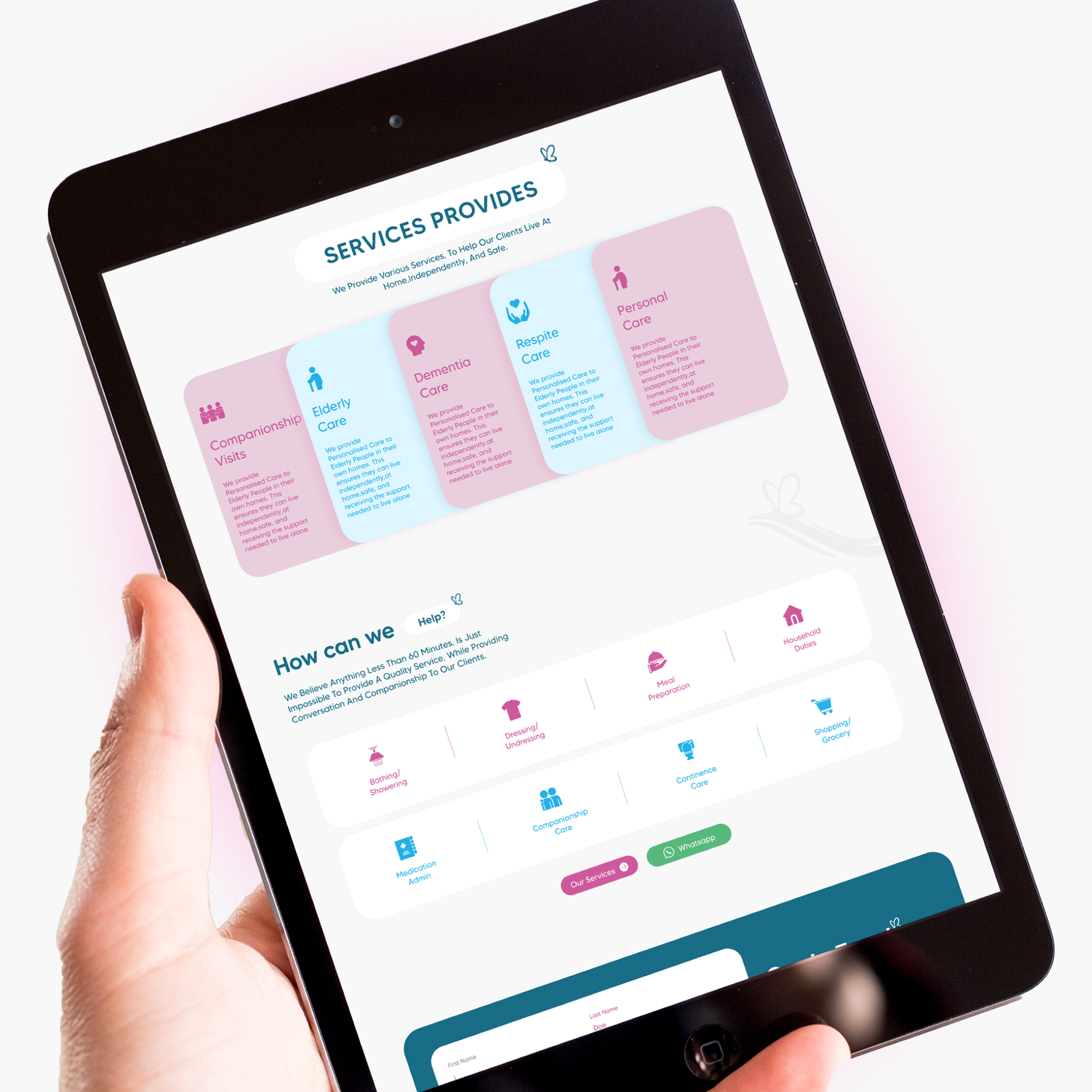 Riverpath care services tablet mockup